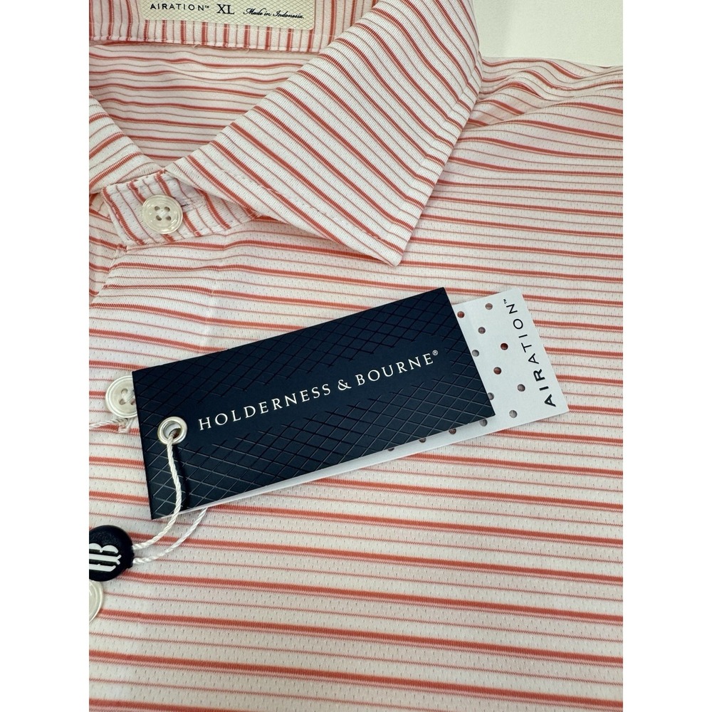 NWT Holderness & Bourne Turnbull Stripe AIRATION Golf Polo Shirt Mens XXL $118 - Picture 6 of 12